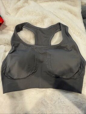 Sunday Seamless Racerback Sports Bra - Charcoal Gray